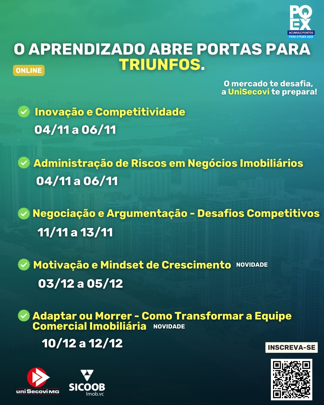 CURSOS MÊS DE NOVEMBRO/DEZEMBRO 2024